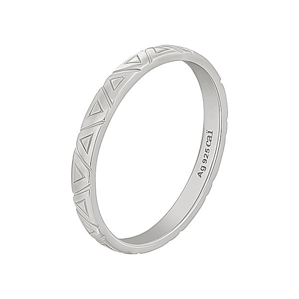 cai Ring 925/- Sterling Silber ohne Stein Glänzend (Größe: 058 (18,5))