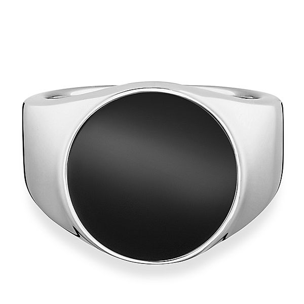 Cai Ring 925/- Sterling Silber Onyx schwarz Glänzend 2,50ct (Größe: 066 (21,0))
