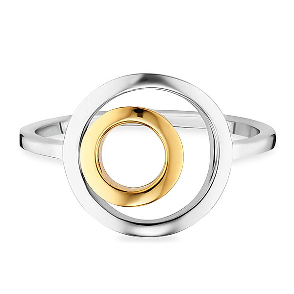 Cai Ring 925/- Sterling Silber RHO+VGO (Größe: 058 (18,5))