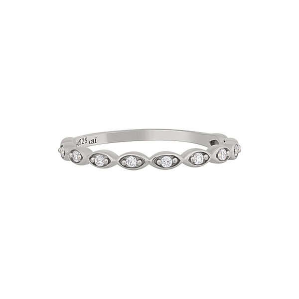 cai Ring 925/- Sterling Silber Zirkonia Glänzend (Größe: 054 (17,2))