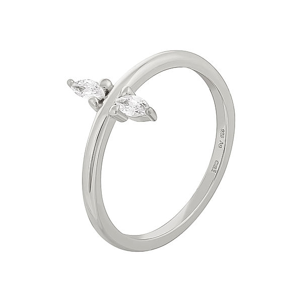 cai Ring 925/- Sterling Silber Zirkonia Glänzend (Größe: 050 (15,9))