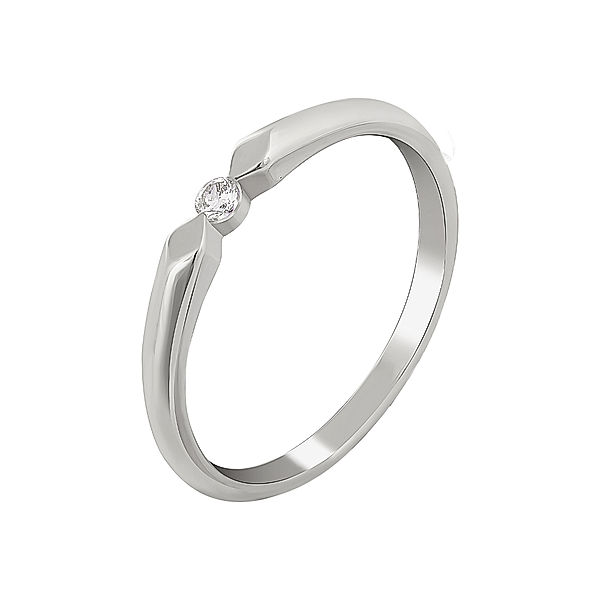 cai Ring 925/- Sterling Silber Zirkonia Glänzend (Größe: 050 (15,9))