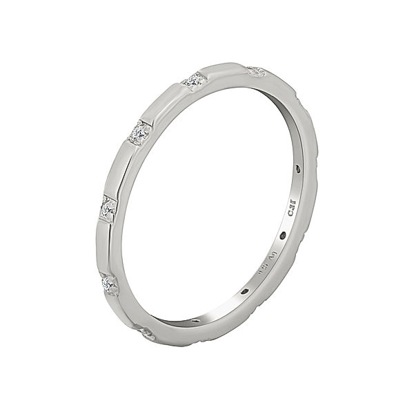 cai Ring 925/- Sterling Silber Zirkonia Glänzend (Größe: 050 (15,9))