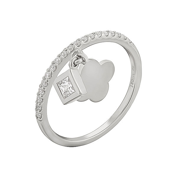 cai Ring 925/- Sterling Silber Zirkonia Glänzend (Größe: 054 (17,2))