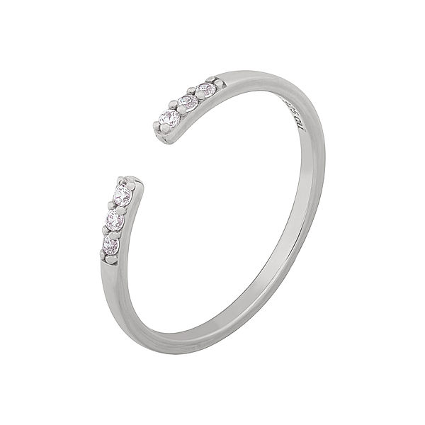 cai Ring 925/- Sterling Silber Zirkonia Glänzend (Größe: 048 (15,3))