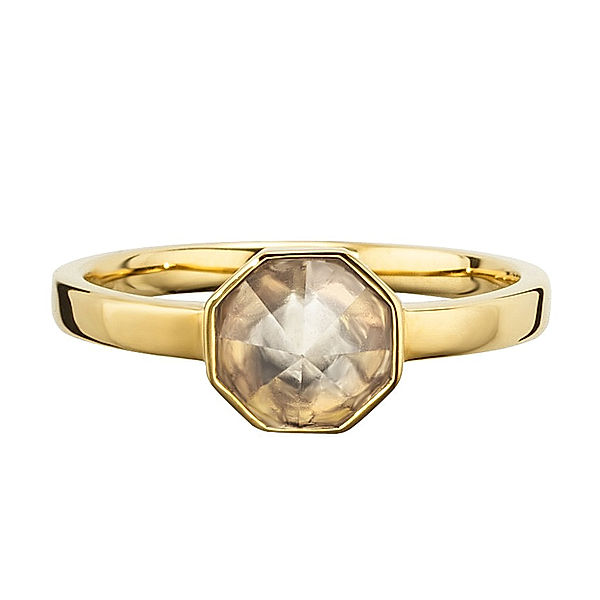 cai Ring 925/- Sterling Silber Zirkonia weiß vergoldet 0,950ct (Größe: 050 (15,9))