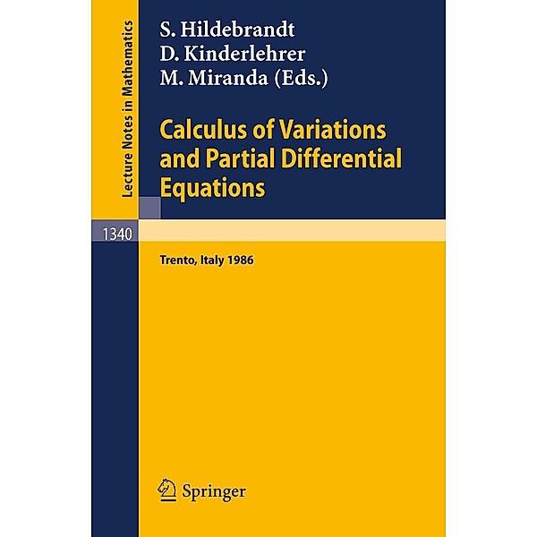 Calculus of Variations and Partial Differential Equations / Lecture Notes in Mathematics Bd.1340