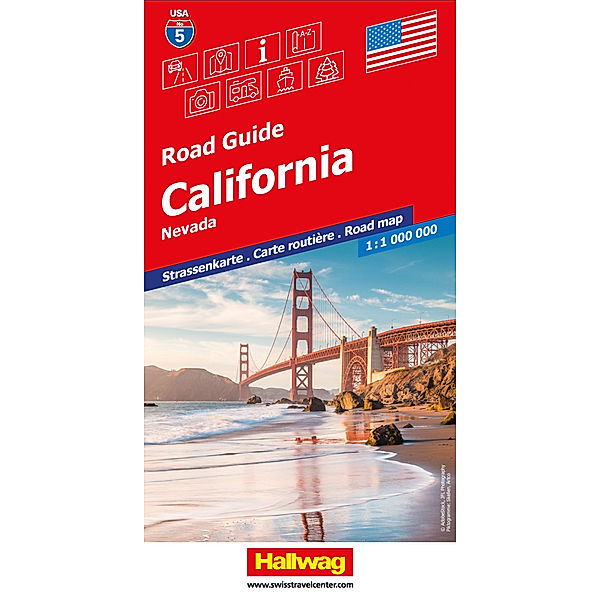 California, Nevada Strassenkarte 1:1 Mio., Road Guide Nr. 5