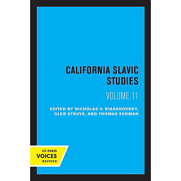California Slavic Studies, Volume XI / California Slavic Studies Bd.11