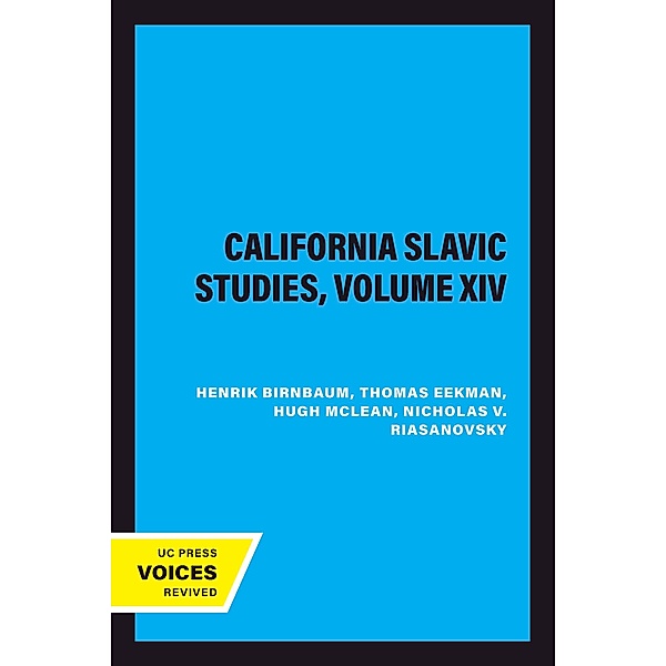 California Slavic Studies, Volume XIV / California Slavic Studies Bd.14