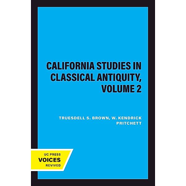 California Studies in Classical Antiquity, Volume 2