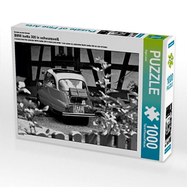 CALVENDO Puzzle BMW Isetta 300 in schwarzweiß 1000 Teile Lege-Größe 64 x 48 cm Foto-Puzzle Bild von Ingo Laue, Calvendo