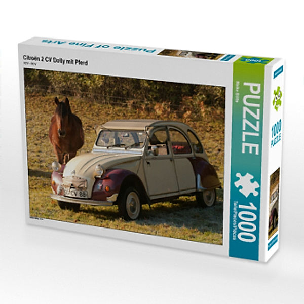 CALVENDO Puzzle Citroën 2 CV Dolly mit Pferd 1000 Teile Lege-Größe 64 x 48 cm Foto-Puzzle Bild von Meike Bölts, Calvendo