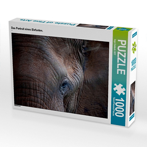 CALVENDO Puzzle Das Portrait eines Elefanten. 1000 Teile Lege-Größe 64 x 48 cm Foto-Puzzle Bild von Ingo Gerlach GDT, Calvendo