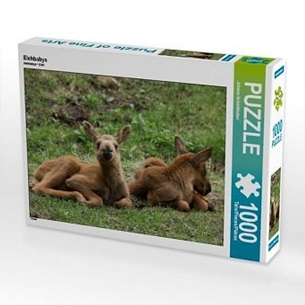 CALVENDO Puzzle Elchbabys 1000 Teile Lege-Größe 64 x 48 cm Foto-Puzzle Bild von Johann Schörkhuber, Calvendo