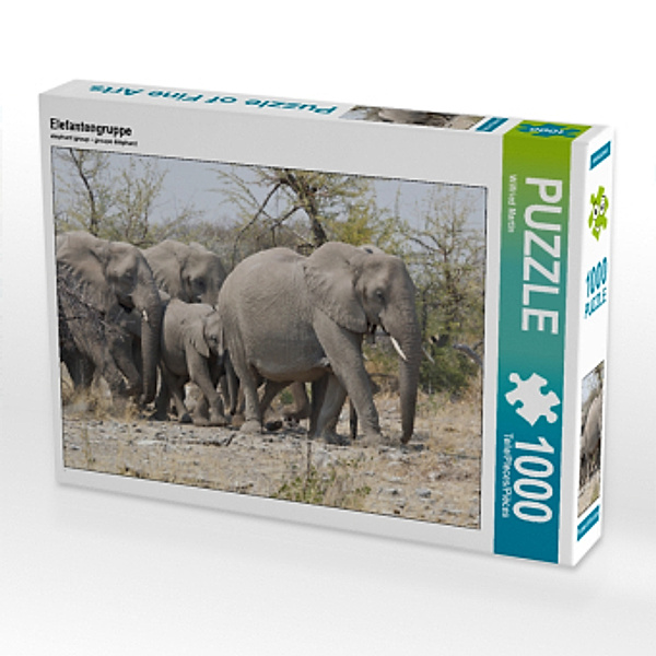 CALVENDO Puzzle Elefantengruppe 1000 Teile Lege-Größe 64 x 48 cm Foto-Puzzle Bild von Wilfried Martin, Calvendo