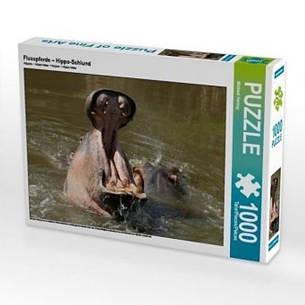CALVENDO Puzzle Flusspferde - Hippo-Schlund 1000 Teile Lege-Größe 64 x 48 cm Foto-Puzzle Bild von Michael Herzog, Calvendo