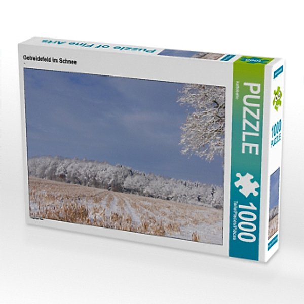 CALVENDO Puzzle Getreidefeld im Schnee 1000 Teile Lege-Größe 64 x 48 cm Foto-Puzzle Bild von kattobello, Calvendo