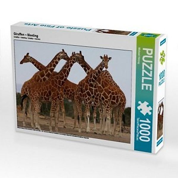 CALVENDO Puzzle Giraffen - Meeting 1000 Teile Lege-Größe 64 x 48 cm Foto-Puzzle Bild von Michael Herzog, Calvendo