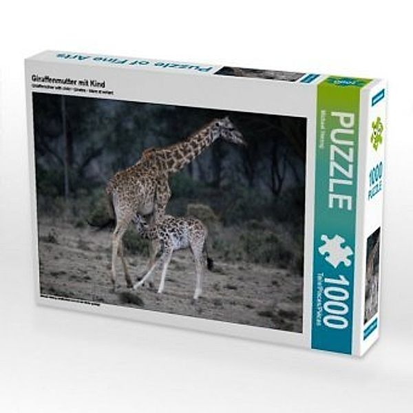 CALVENDO Puzzle Giraffenmutter mit Kind 1000 Teile Lege-Größe 64 x 48 cm Foto-Puzzle Bild von Michael Herzog, Calvendo
