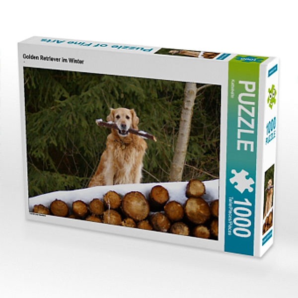 CALVENDO Puzzle Golden Retriever im Winter 1000 Teile Lege-Größe 64 x 48 cm Foto-Puzzle Bild von Kattobello, Calvendo