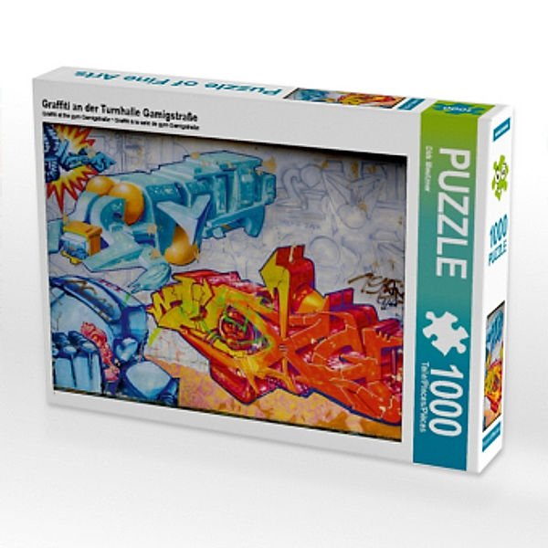 CALVENDO Puzzle Graffiti an der Turnhalle Gamigstraße 1000 Teile Lege-Größe 64 x 48 cm Foto-Puzzle Bild von Dirk Meutzne, Calvendo