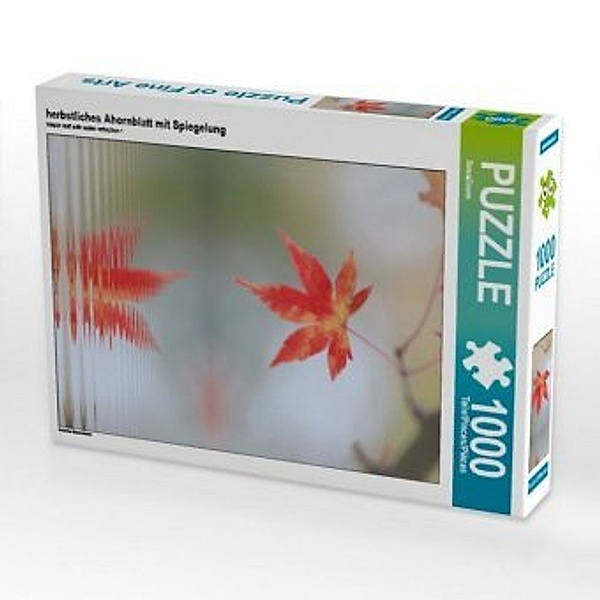 CALVENDO Puzzle herbstliches Ahornblatt mit Spiegelung 1000 Teile Lege-Größe 48 x 64 cm Foto-Puzzle Bild von SusaZoom, Calvendo