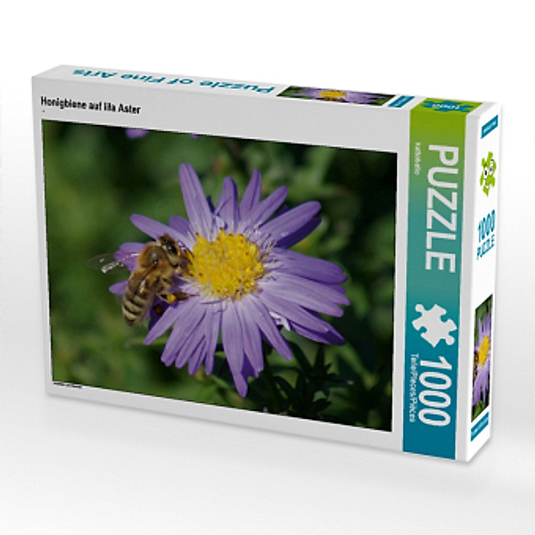 CALVENDO Puzzle Honigbiene auf lila Aster 1000 Teile Lege-Größe 64 x 48 cm Foto-Puzzle Bild von kattobello, Calvendo