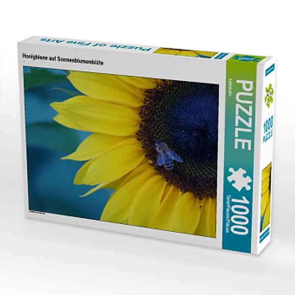 CALVENDO Puzzle Honigbiene auf Sonnenblumenblüte 1000 Teile Lege-Größe 64 x 48 cm Foto-Puzzle Bild von kattobello, Calvendo