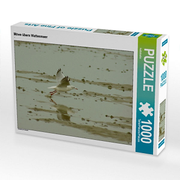 CALVENDO Puzzle Möwe übern Wattenmeer 1000 Teile Lege-Größe 64 x 48 cm Foto-Puzzle Bild von kattobello, Calvendo