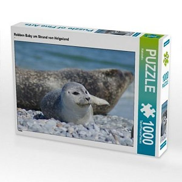 CALVENDO Puzzle Robben Baby am Strand von Helgoland 1000 Teile Lege-Größe 64 x 48 cm Foto-Puzzle Bild von Kattobello, Calvendo