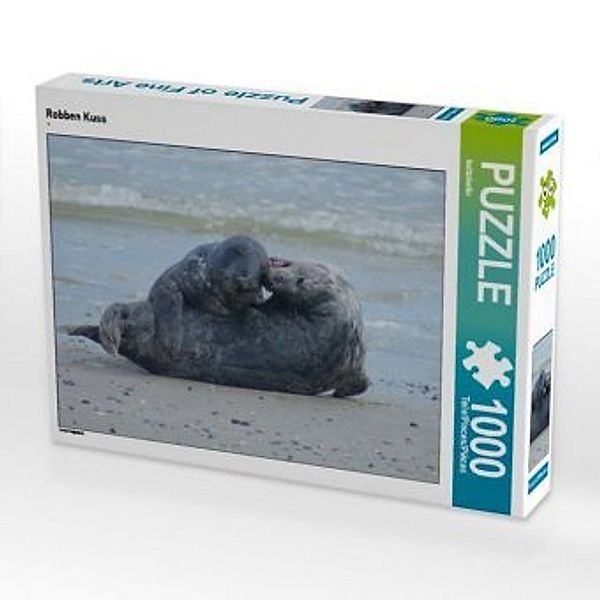 CALVENDO Puzzle Robben Kuss 1000 Teile Lege-Größe 64 x 48 cm Foto-Puzzle Bild von kattobello, Calvendo