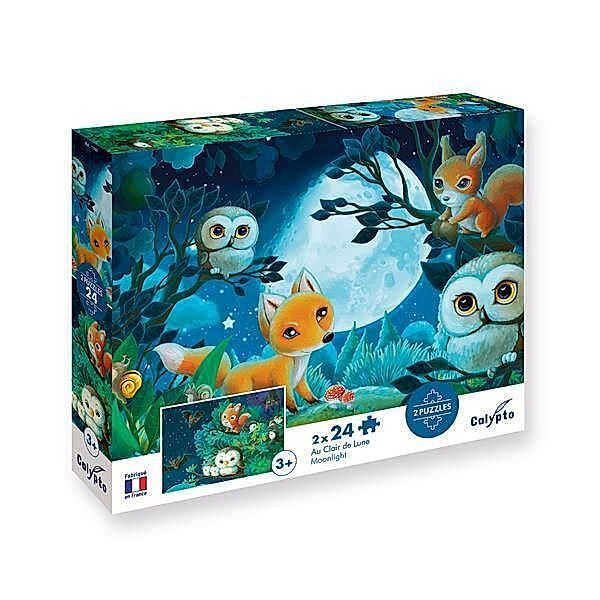 Carletto Deutschland, Calypto Calypto Tiere in der Nacht 2x24 Teile Puzzle