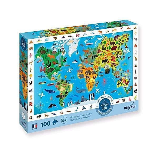 Carletto Deutschland, Calypto Calypto Tierweltkarte 100 XL Teile Puzzle