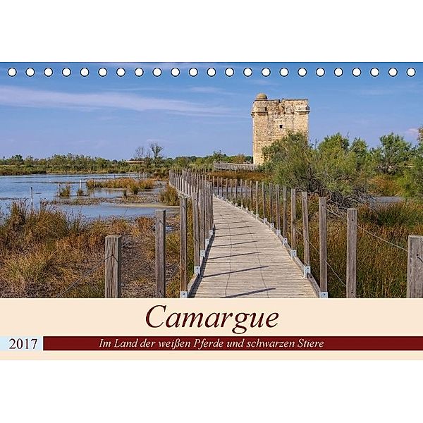 Camargue - Im Land der weißen Pferde und schwarzen Stiere (Tischkalender 2017 DIN A5 quer), LianeM