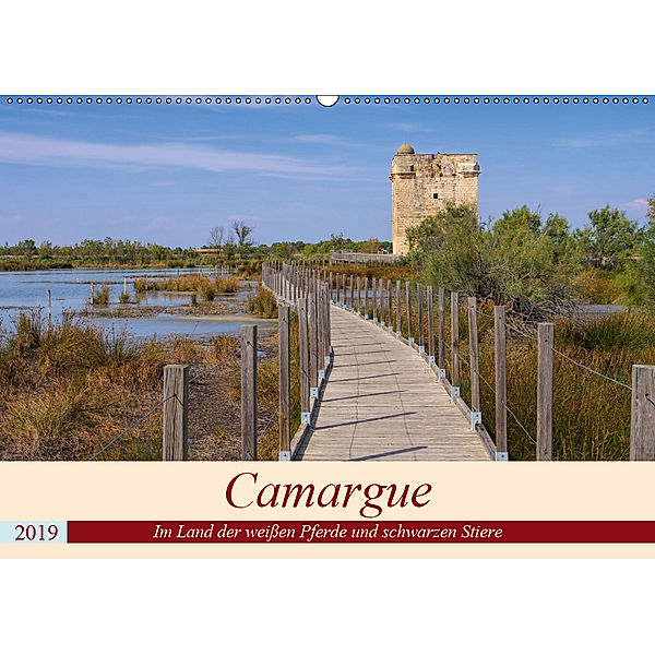 Camargue - Im Land der weißen Pferde und schwarzen Stiere (Wandkalender 2019 DIN A2 quer), LianeM