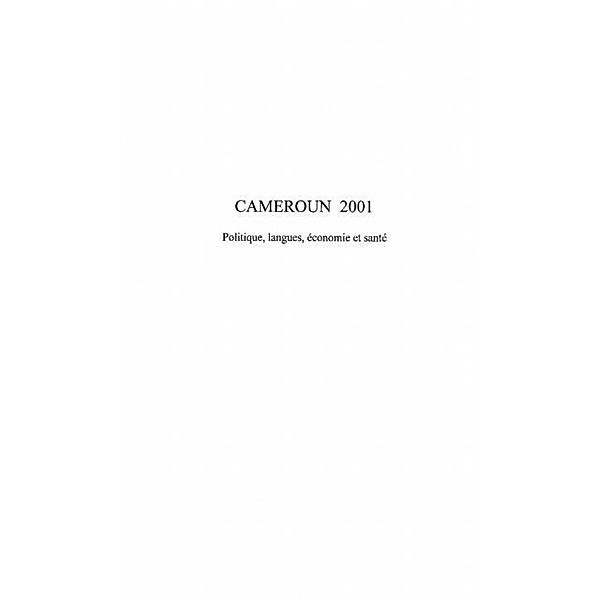 CAMEROUN 2001 / Hors-collection, Collectif