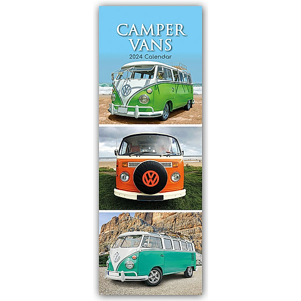 Camper - Camper Vans - Slimline-Kalender 2024, Gifted Stationery Co. Ltd