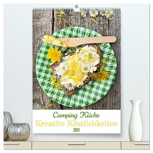 Camping Küche - Kreative Köstlichkeiten (hochwertiger Premium Wandkalender 2024 DIN A2 hoch), Kunstdruck in Hochglanz, Gaby Wojciech