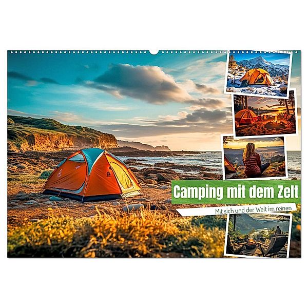 Camping mit dem Zelt (Wandkalender 2024 DIN A2 quer), CALVENDO Monatskalender, Steffen Gierok-Latniak