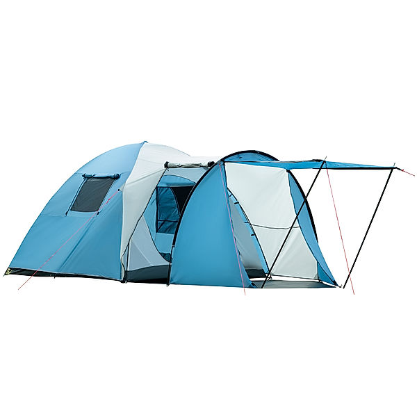 Camping Zelt mit Erdspieße, Abspannseile und Tragetasche blau (Farbe: blau)