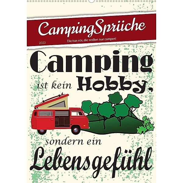 CampingSprüche (Wandkalender 2023 DIN A2 hoch), Sabine Löwer
