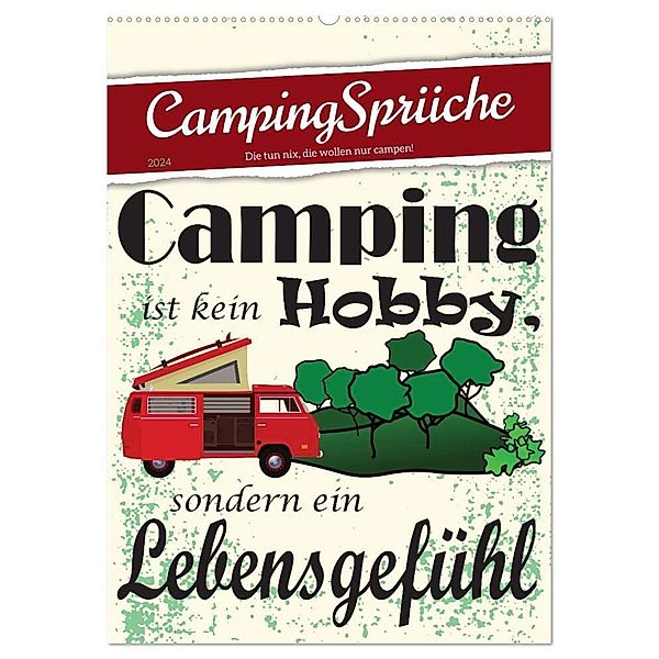 CampingSprüche (Wandkalender 2024 DIN A2 hoch), CALVENDO Monatskalender, Sabine Löwer