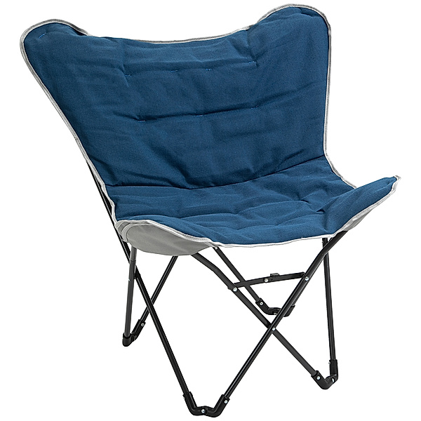 Outsunny Campingstuhl mit Kissen grau (Farbe: blau)