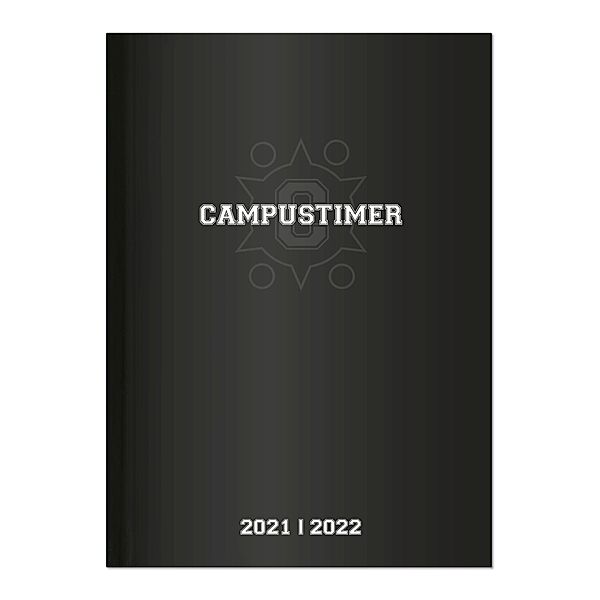 Campustimer Black - A5 Semester-Planer - Studenten-Kalender 2021/2022