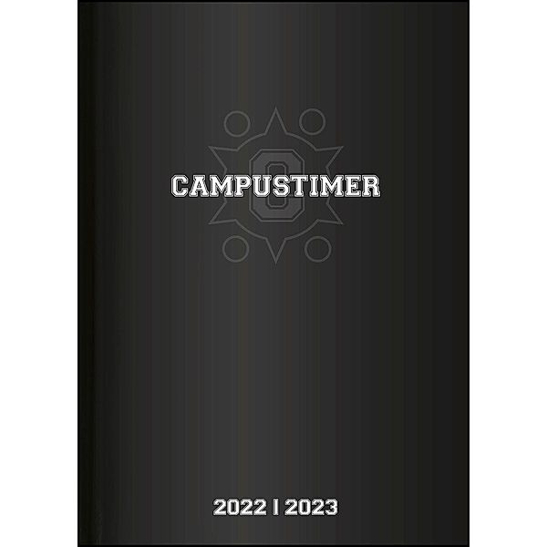 Campustimer Black - A5 Semester-Planer - Studenten-Kalender 2022/2023 - Notiz-Buch - schwarz - Weekly - Alpha Edition