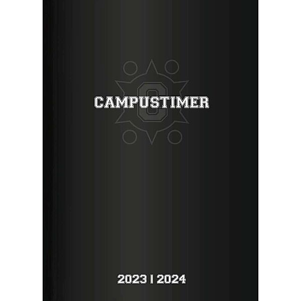 Campustimer Black - A6 Semester-Planer - Studenten-Kalender 2023/2024 - Notiz-Buch - schwarz - Weekly - Alpha Edition