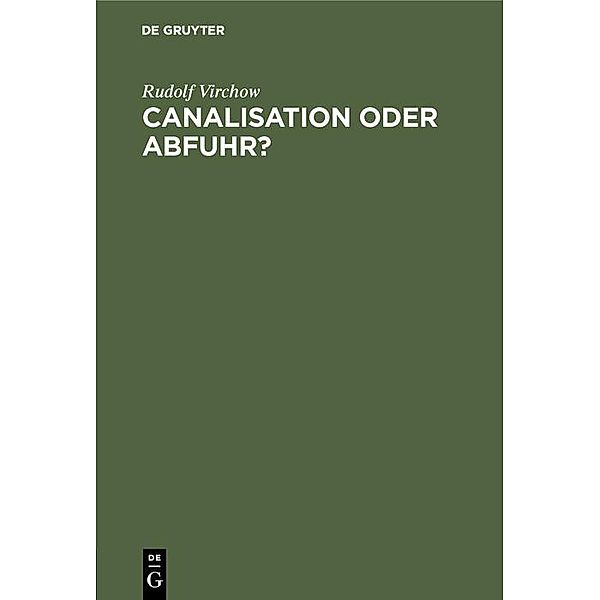 Canalisation oder Abfuhr?, Rudolf Virchow