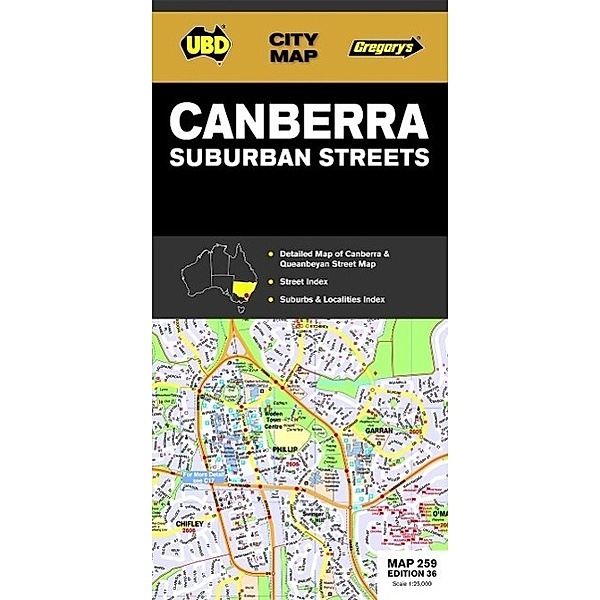 Canberra Suburban Streets Map 1 : 25 000