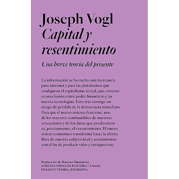 Capital y resentimiento, Joseph Vogl
